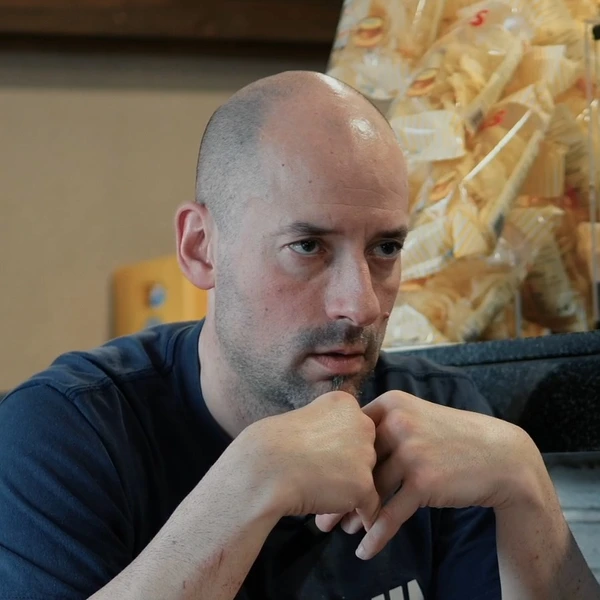 Eduard Giner durante su conversación