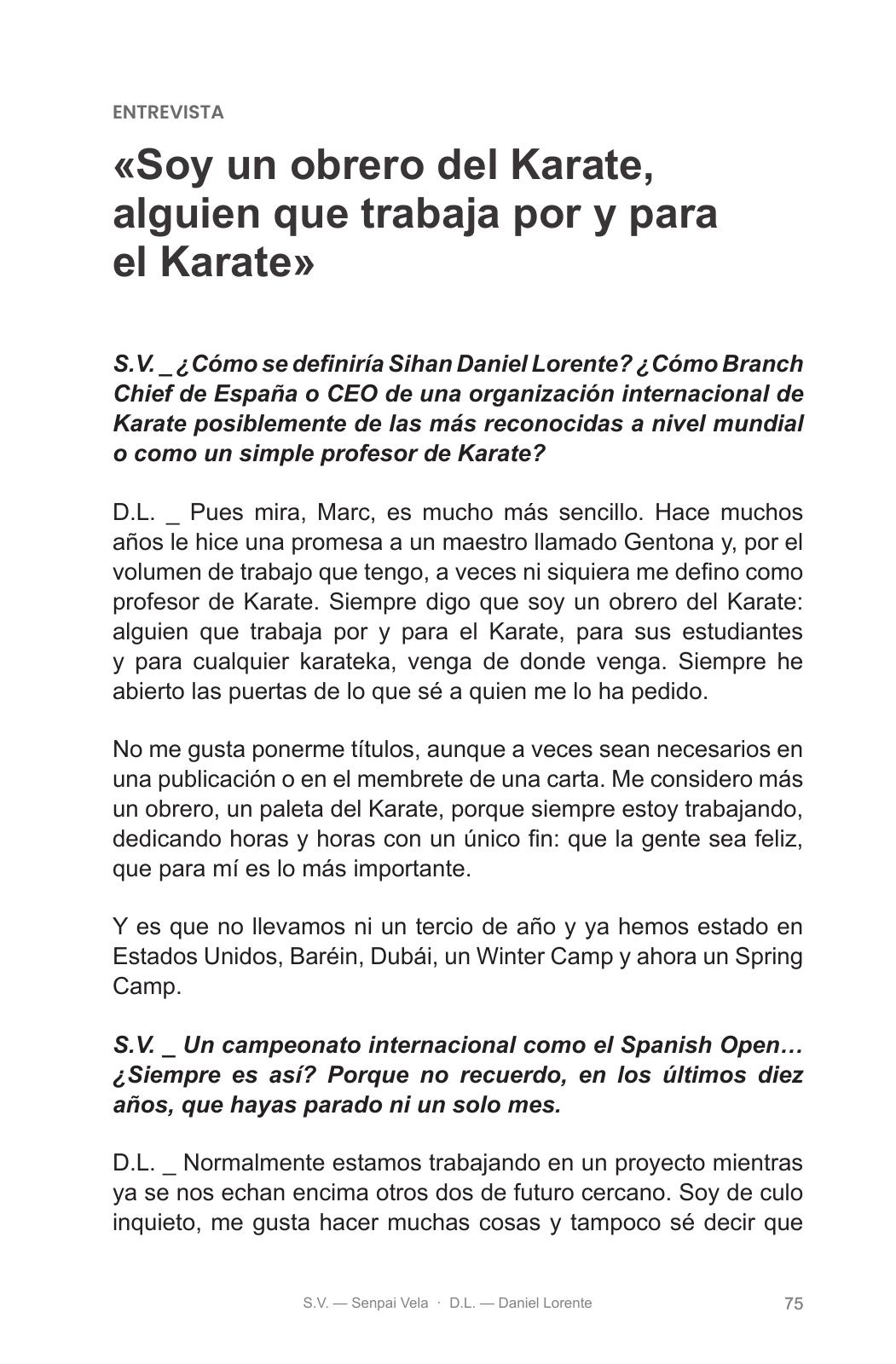 Página de la conversación con Daniel Lorente