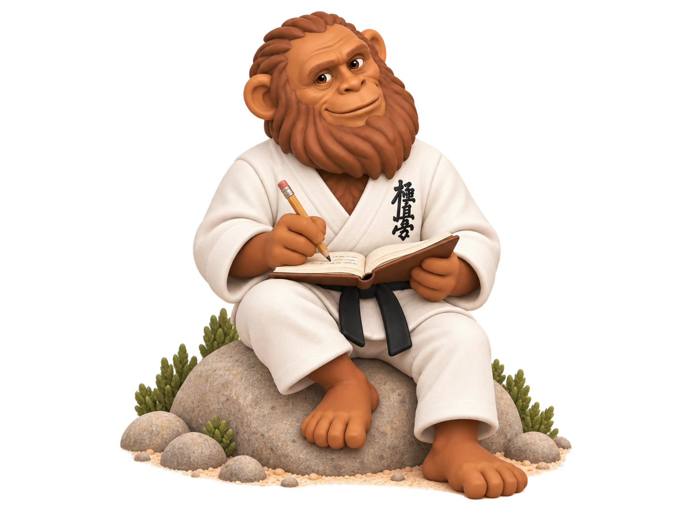 Sensei Mico escucha tus preguntas y anota las respuestas en un libro